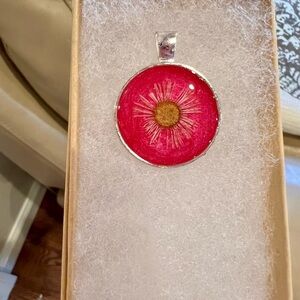 Pink Floral Pendant Necklace